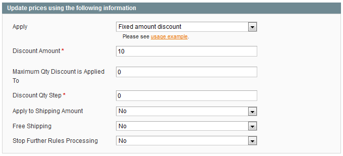 create fixed amount off promotions in Magento