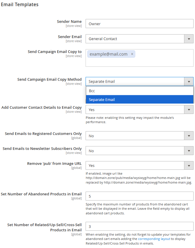 magento 2 abandoned cart email template