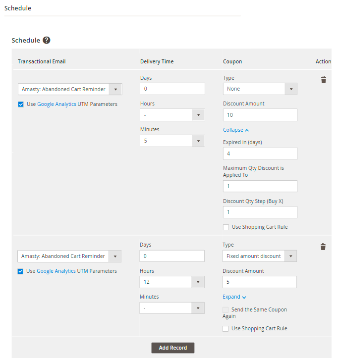 magento 2 abandoned cart shedule settings