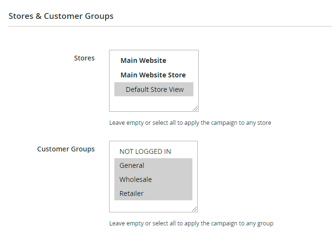 magento 2 abandoned cart stores customer groups