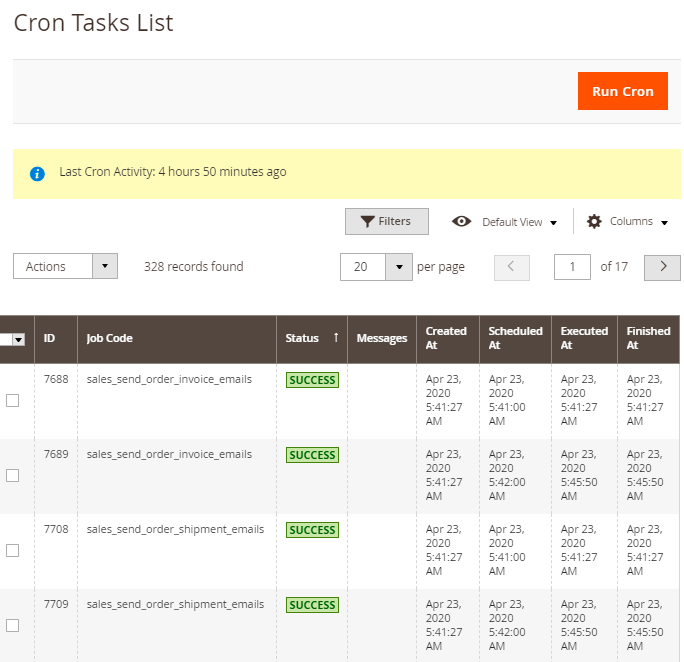 magento 2 abandoned cart email cron tasks list