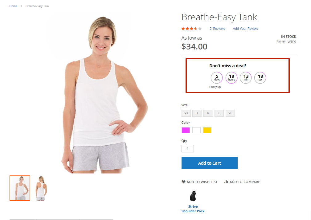 magento 2 auto add timer show