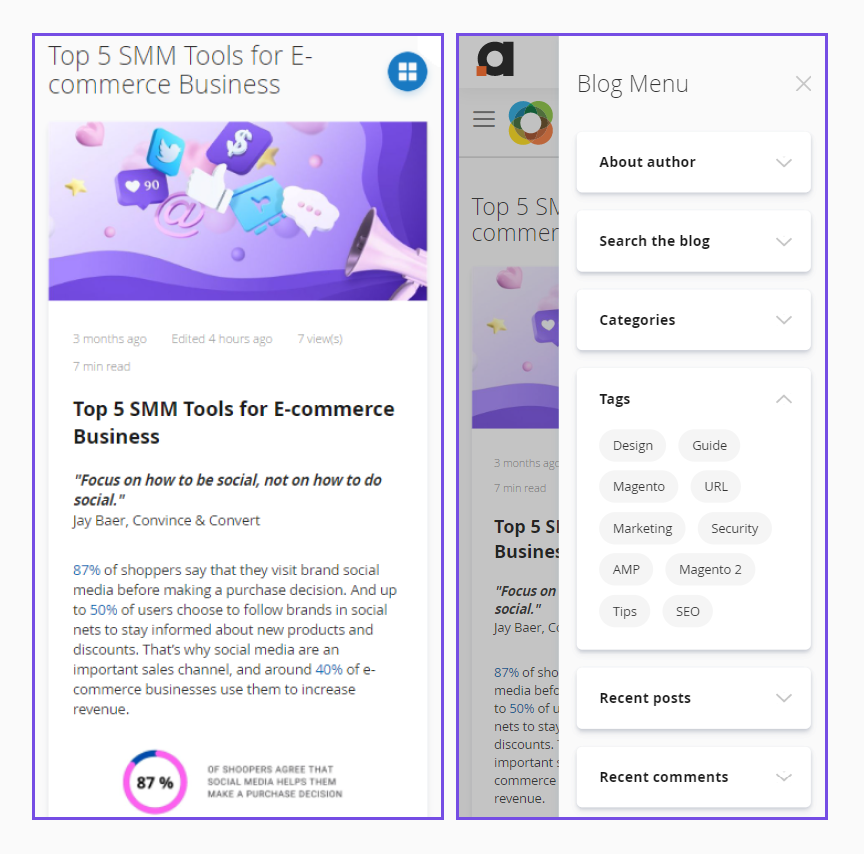 magento 2 blog pro mobile post example new