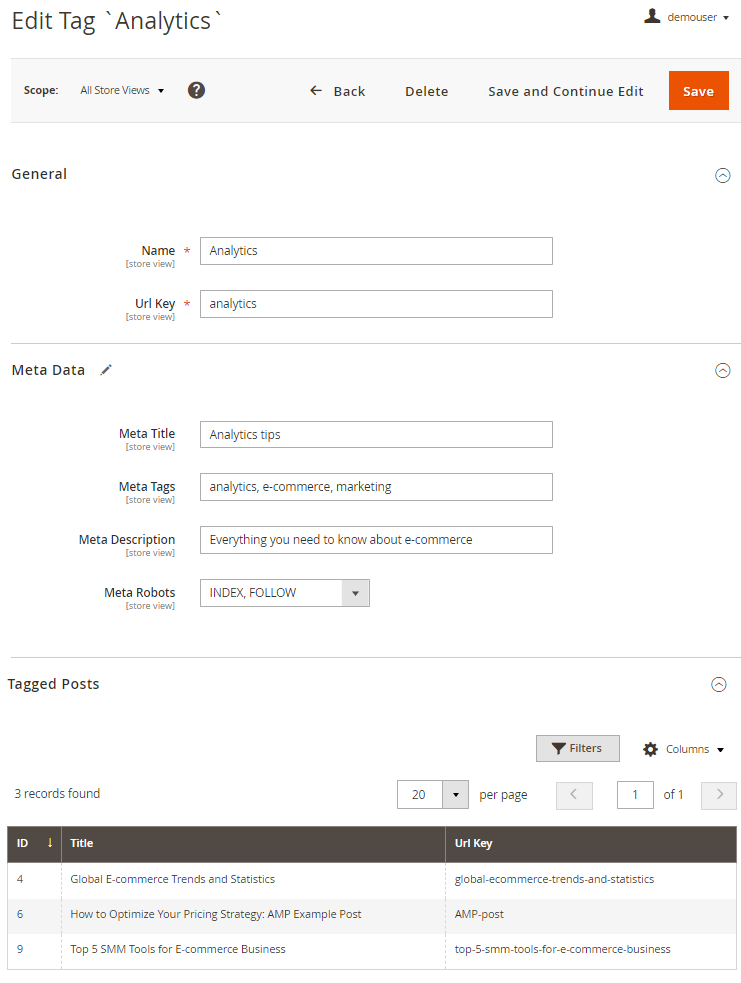 magento 2 blog pro tag creation