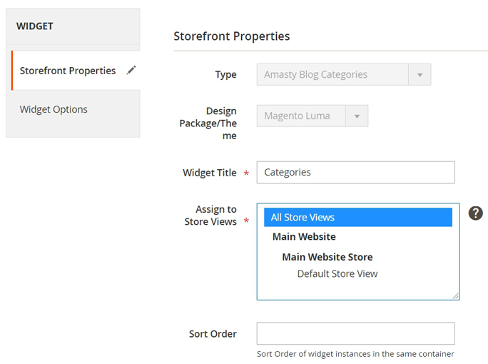 magento 2 blog pro widget blog category storefront tab