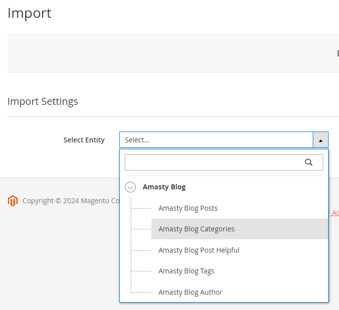 magento 2 blog pro import entities