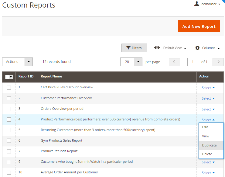 magento 2 custom reports custom reports grid 2