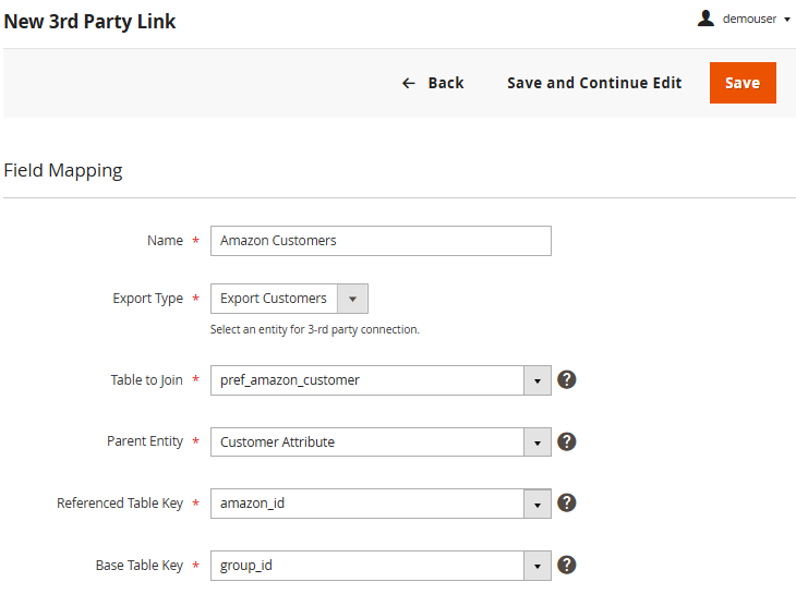 magento 2 export customers 3rd party add