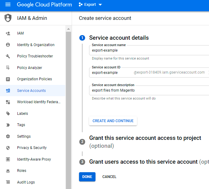 magento 2 export customers drive account details