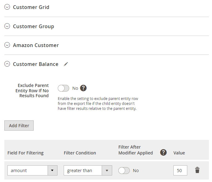 magento 2 export customers filters add