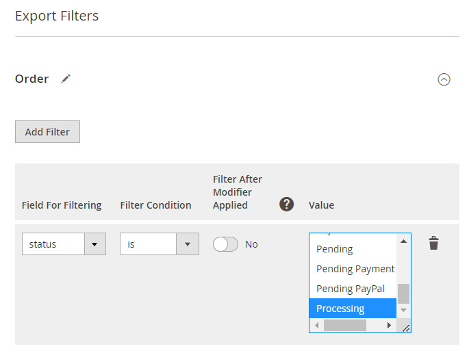 magento 2 export orders export order filter
