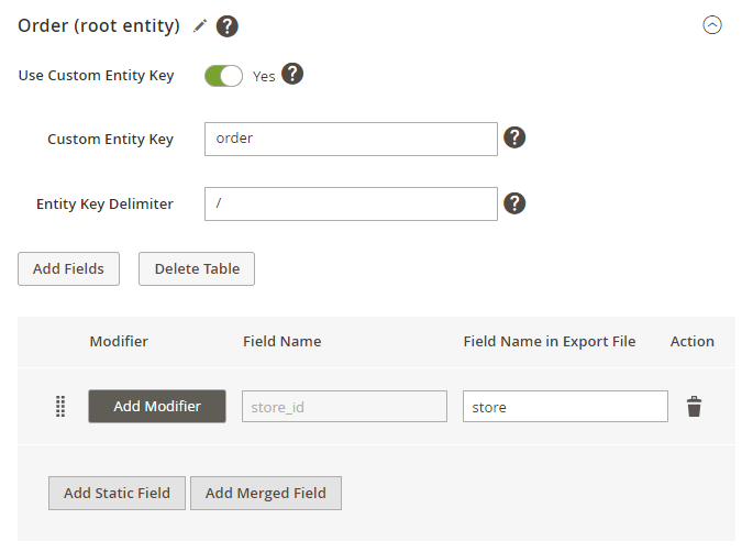 magento 2 export orders export order root entity naming