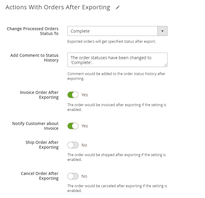 magento 2 export orders export orders actions