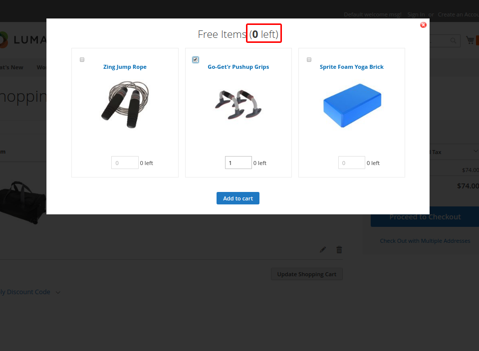magento 2 free gift counters