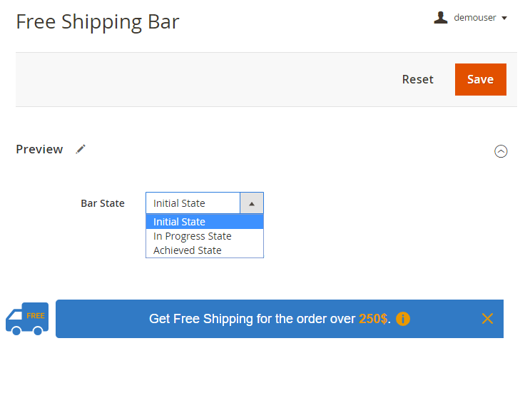 Free shipping bar – User Guides