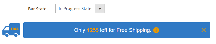 progress bar: free shipping •