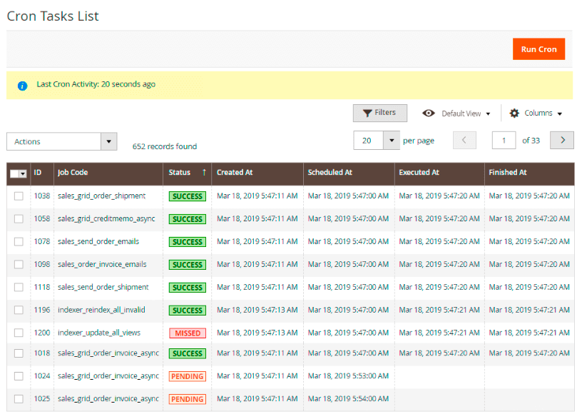 2 full page cache warmer cron tasks list