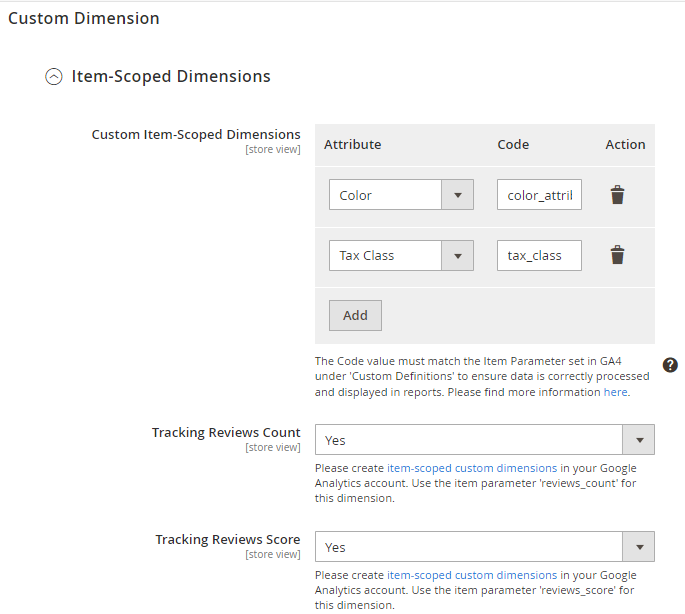 magento 2 ga4 with gtm custom dimension item scoped