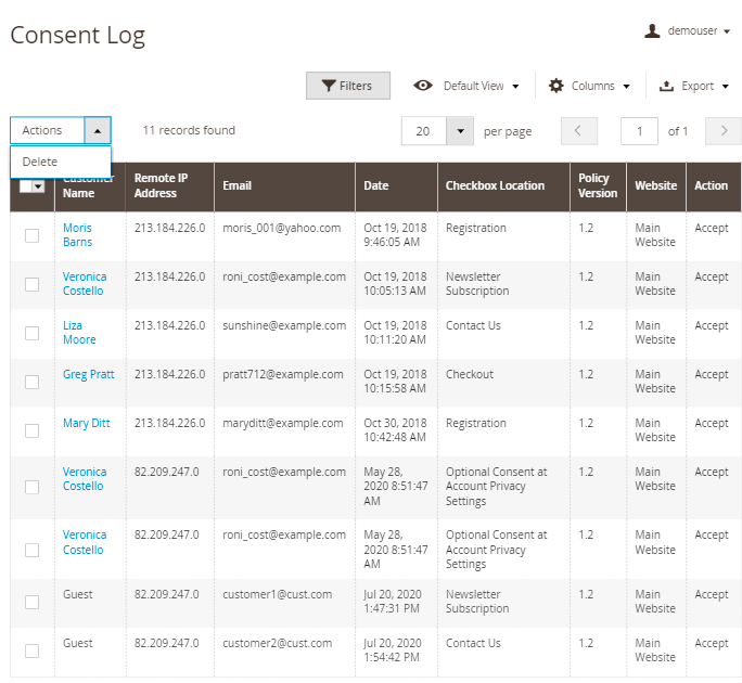 magento 2 gdpr gdpr consent log