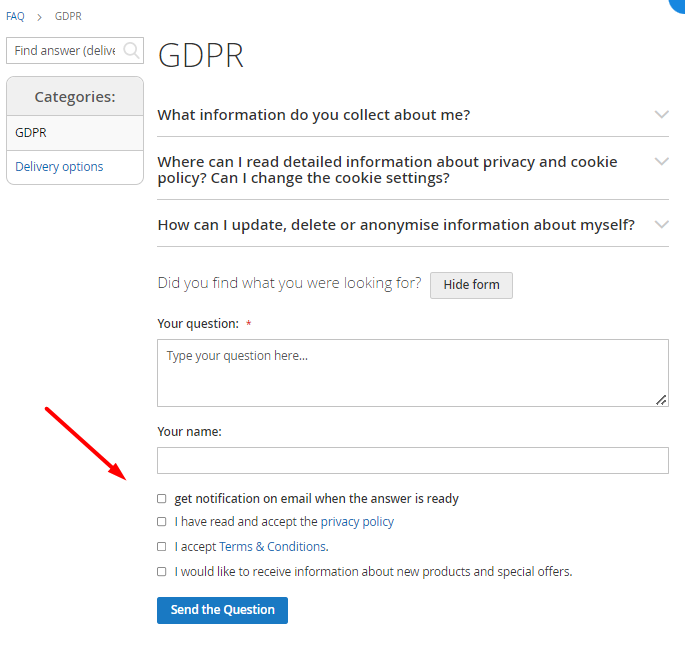 magento 2 gdpr gdpr faq front