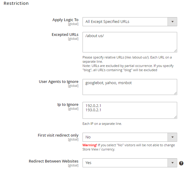 magento 2 geoip redirect restriction new