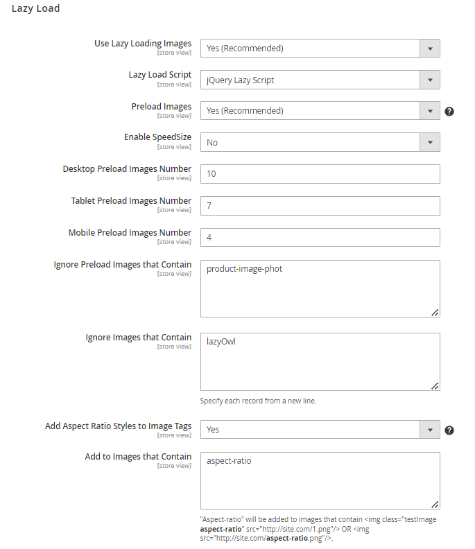 magento 2 google page speed optimizer gpso lazy load general