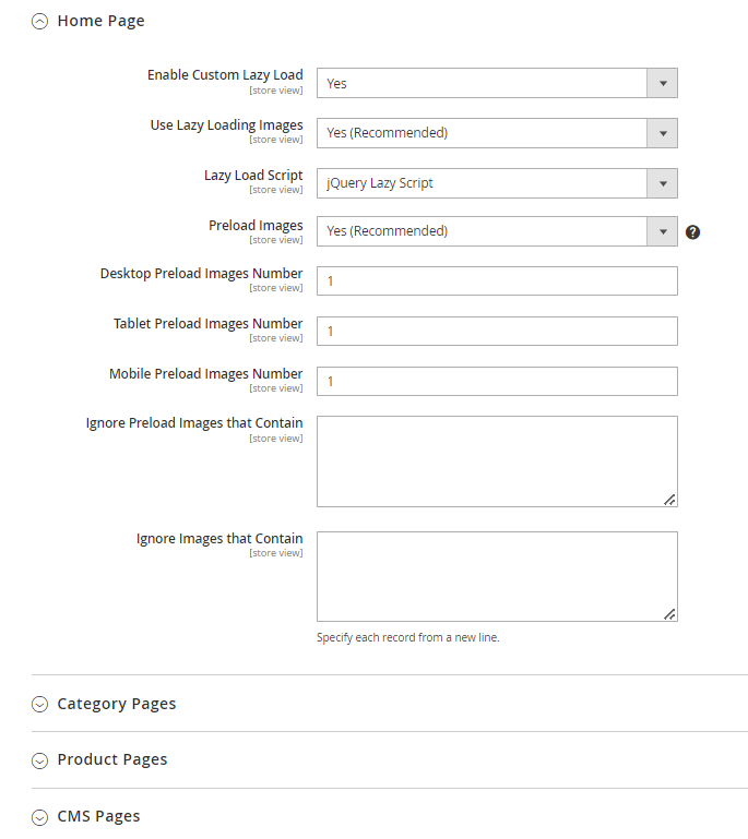 magento 2 google page speed optimizer gpso m2 lazy load advanced general settings