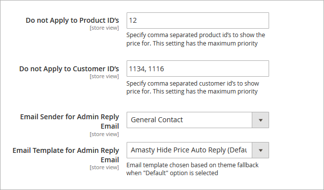 magento 2 hide price hide price exclude settings