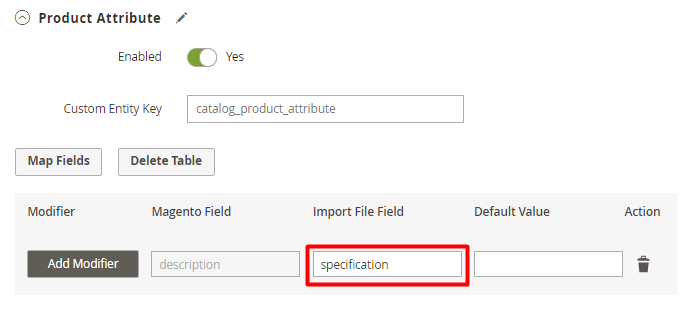 magento 2 import and export field