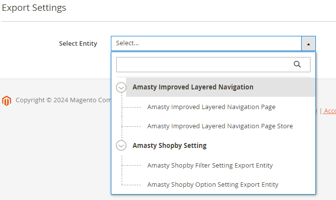 magento 2 import and export improved layered navigation export