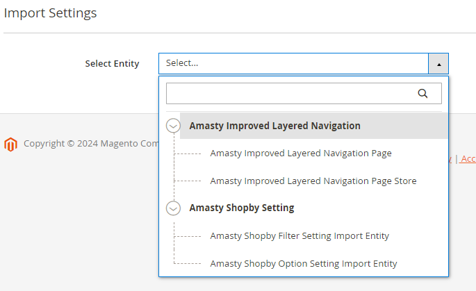 magento 2 import and export improved layered navigation import