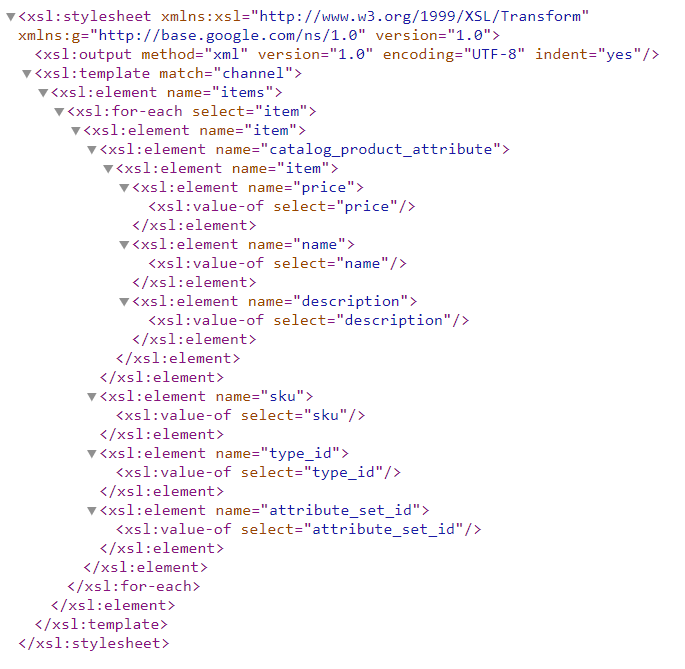 magento 2 import and export xsl template example