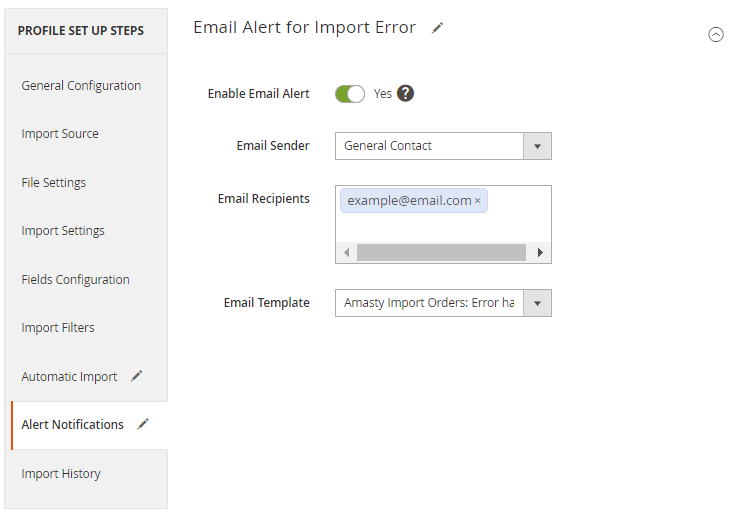 magento 2 import orders email alert