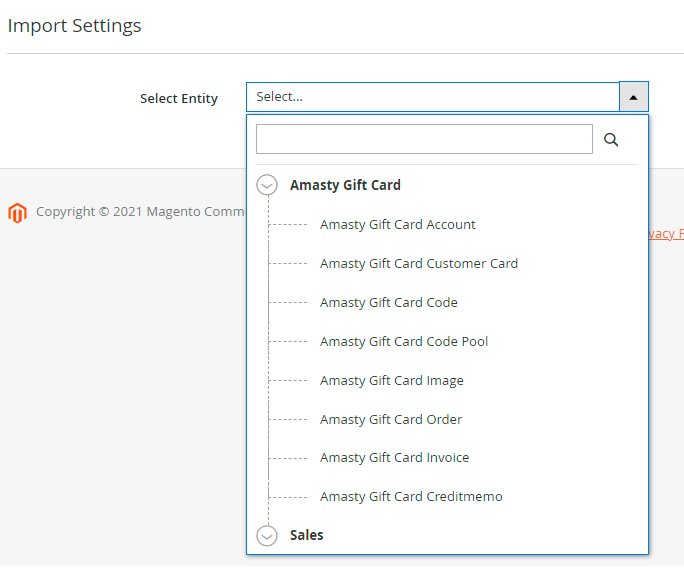 magento 2 import orders import gift card