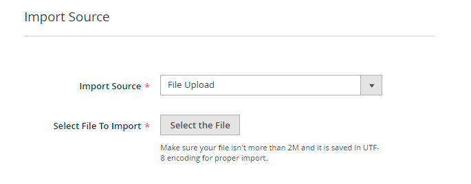 magento 2 import orders import source file upload