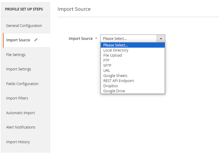 magento 2 import orders import source