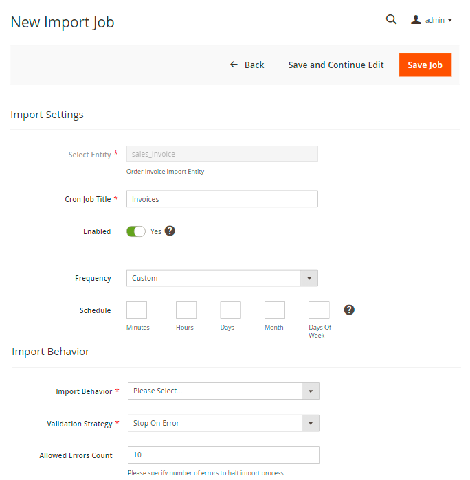 magento 2 import orders new cron job