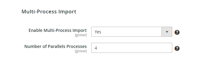 magento 2 import products coresettings