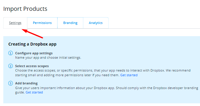 magento 2 import products dropbox step 5