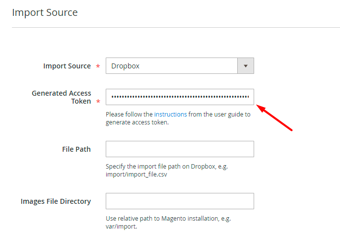 magento 2 import products dropbox step 7