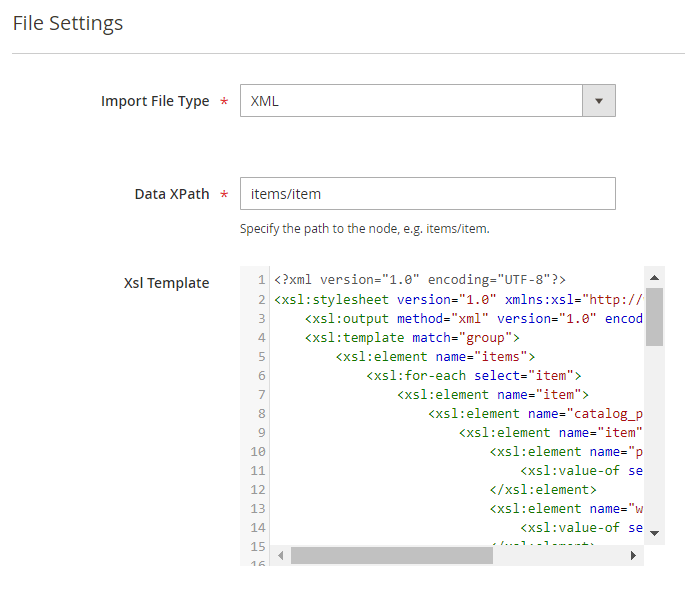 magento 2 import products importproductsxslttemplate