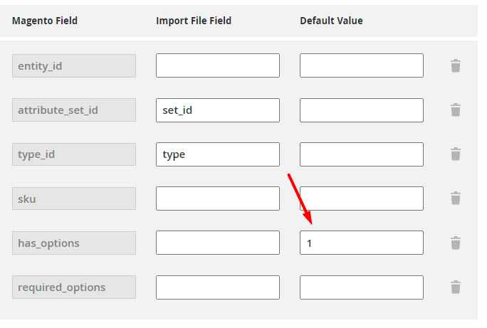 magento 2 import products productdefaultvalue