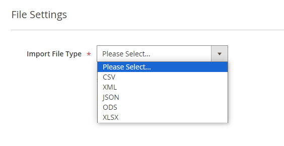 magento 2 import products productfilesettings