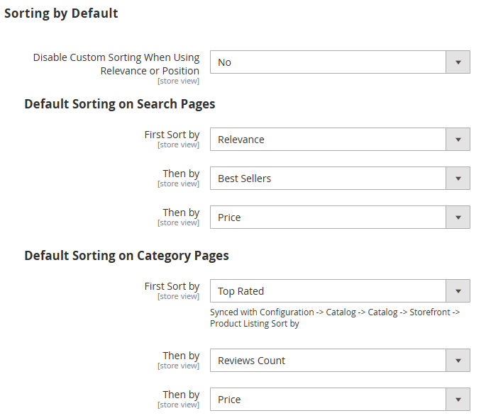 magento 2 improved sorting default sorting