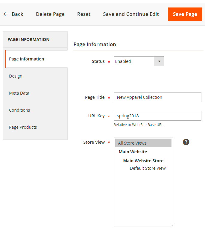 magento 2 landing pages land2