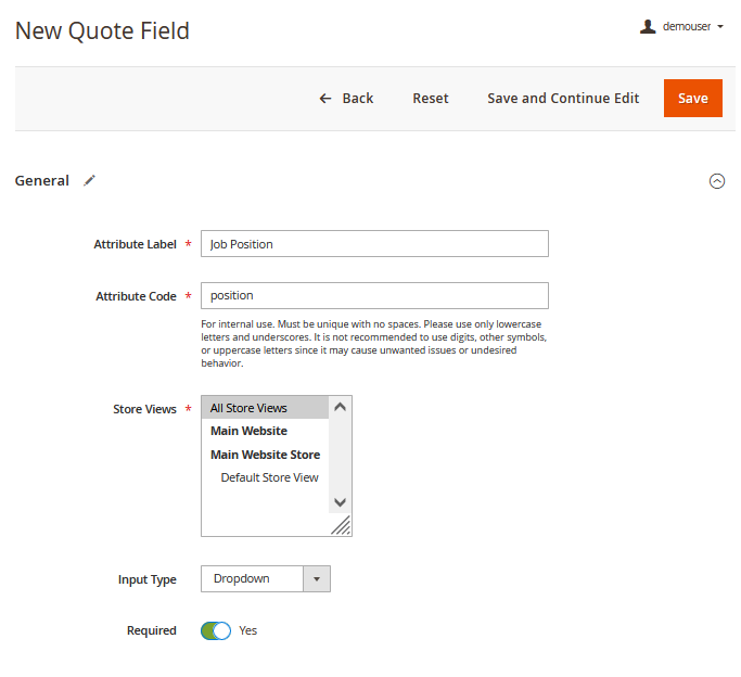 magento 2 request a quote custom field edit pro