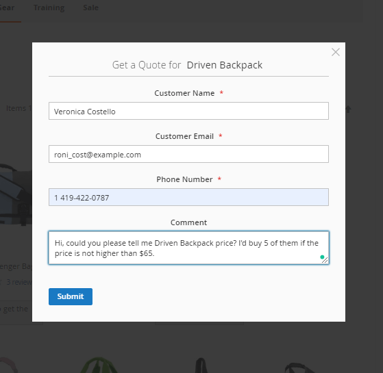 magento 2 request a quote hide price popup