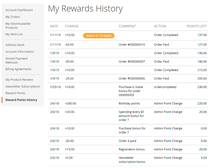 magento 2 reward points customer account reward points expiration1