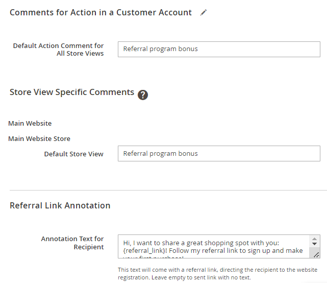 magento 2 reward points referral configs