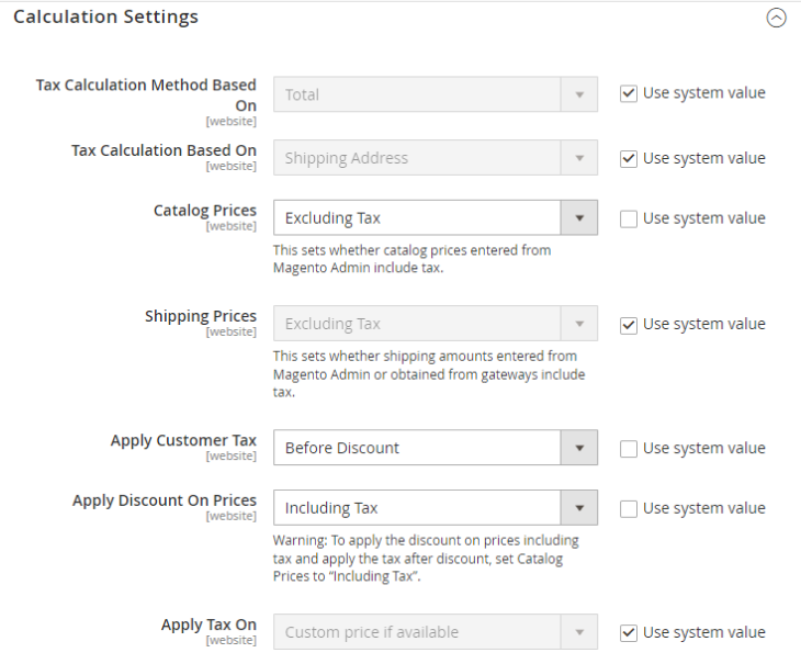 magento 2 reward points tax config